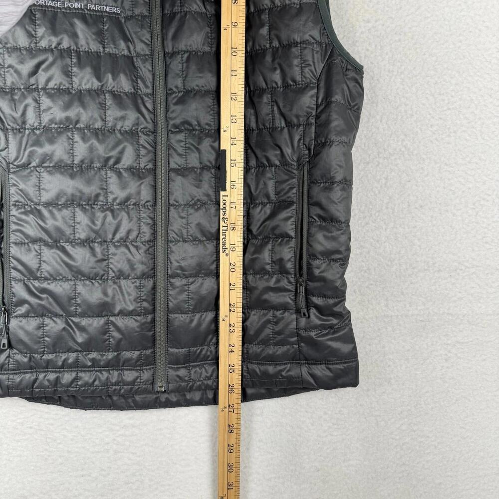 Patagonia Medium Gray Quilted Puffer Vest Corporate Branded GORP Hiking Business - Picture 9 of 11